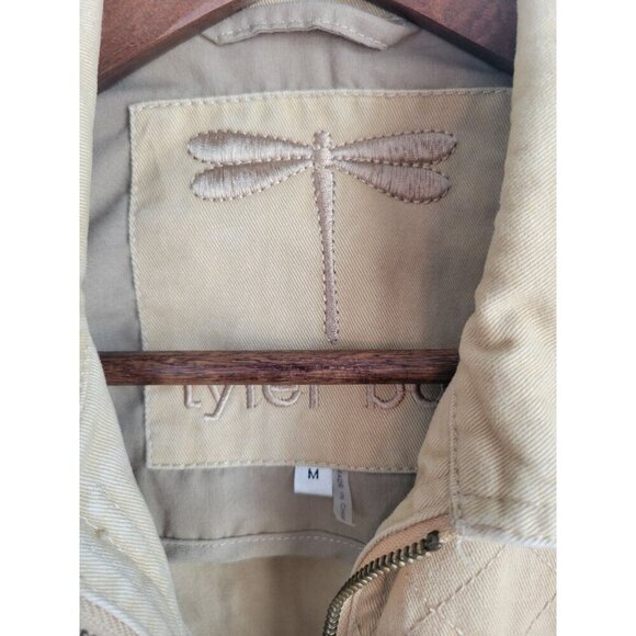 Womens Tan Tyler Boe Utility Jacket Zip/Snap Front 100% Cotton Medium Field Safa - Picture 4 of 5